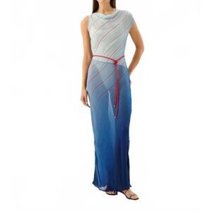 NEW ROAME capri maxi dress in stripes of the seas